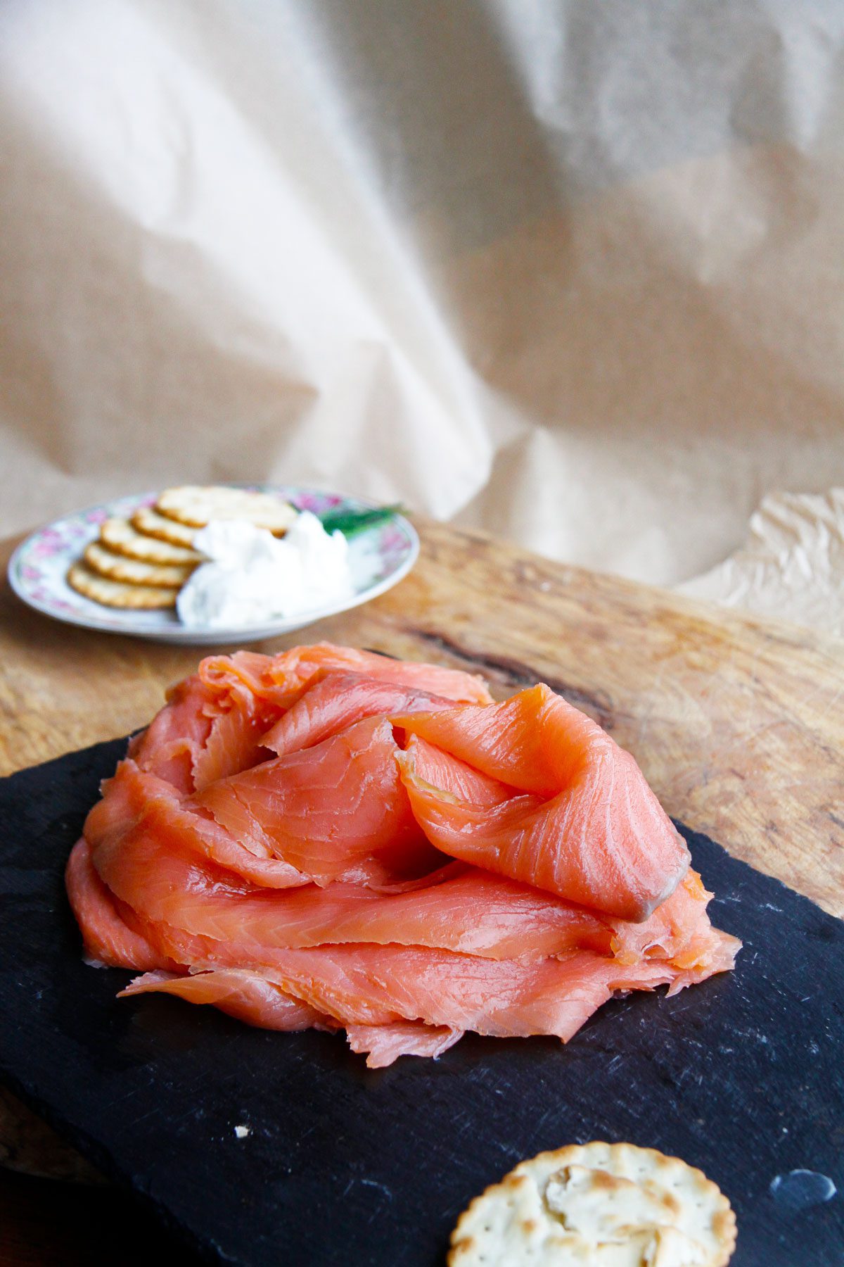 Sliced smoked salmon Brown Forrest's sustainably farmed smoked