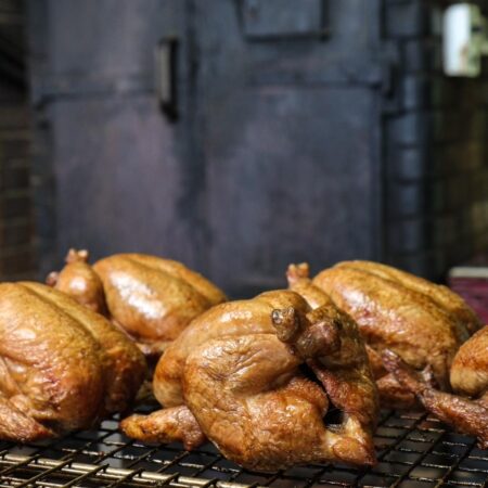 Hot smoked whole chicken